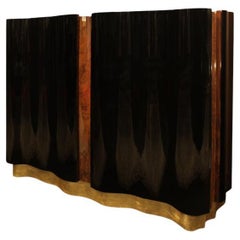 21st Horizon Sideboard Walnut Wood Root Black Made in Portugal by Malabar