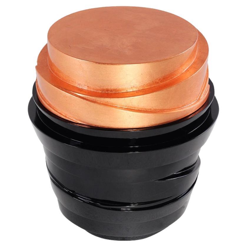21st Century Stratum Side Table Copper Leaf Made in Portugal by Malabar For Sale
