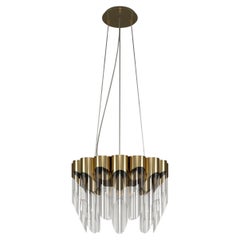 21st Century Bamboo II Suspension Lamp Brass Glass  by Creativemary