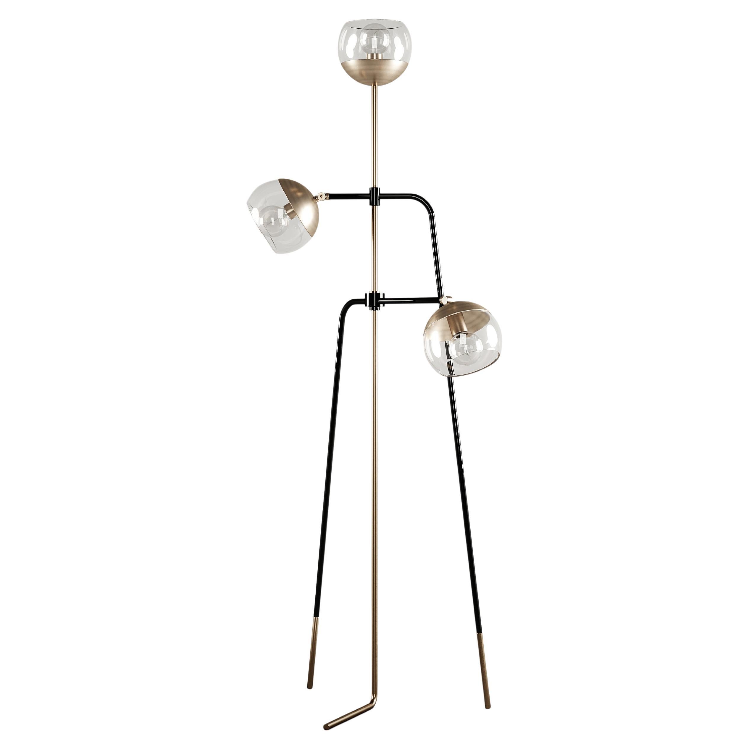 21st Century Black Widow Lamp Floor Lamp Brass Glass