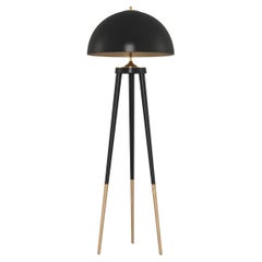 21st Century Brera Floor Lamp Brass Wood Made in Portugal by Creativemary