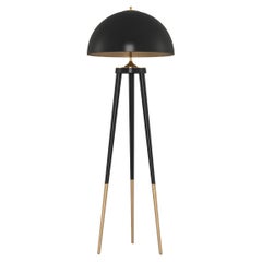 21st Century Brera Floor Lamp Brass Wood Fiberglass by Creativemary