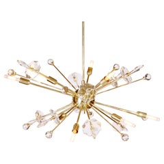 21st Sirius Lampada a Sospensione in Ottone e Cristallo Made in Portugal di Creativemary