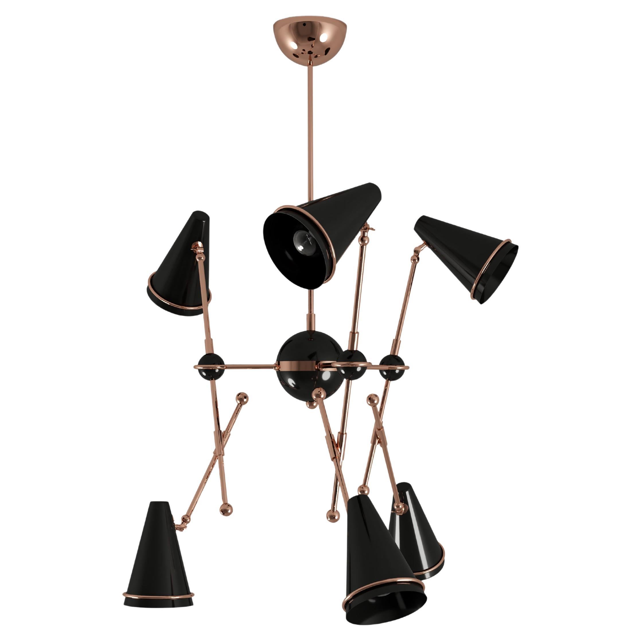 Lampe à suspension Tophane du 21e siècle en laiton et aluminium en vente