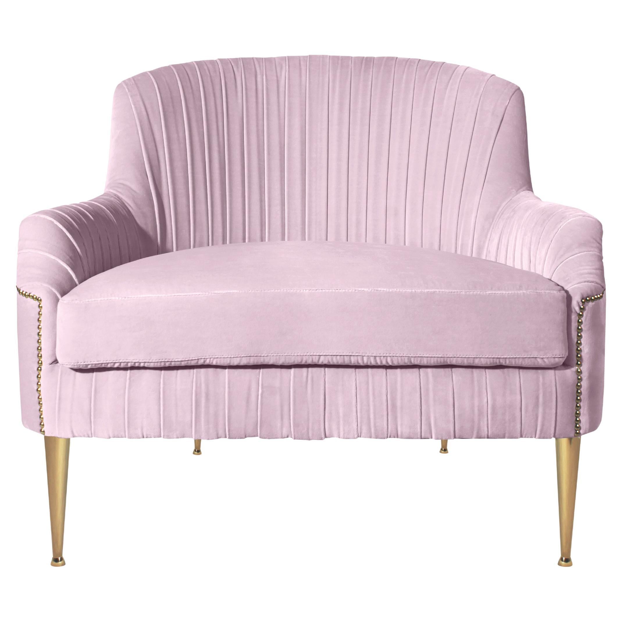 21st Century Greta Armchair Cotton Velvet Made in Portugal by Ottiu