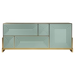 21st Century Venezia Sideboard Lacquered Wood Brass by Malabar