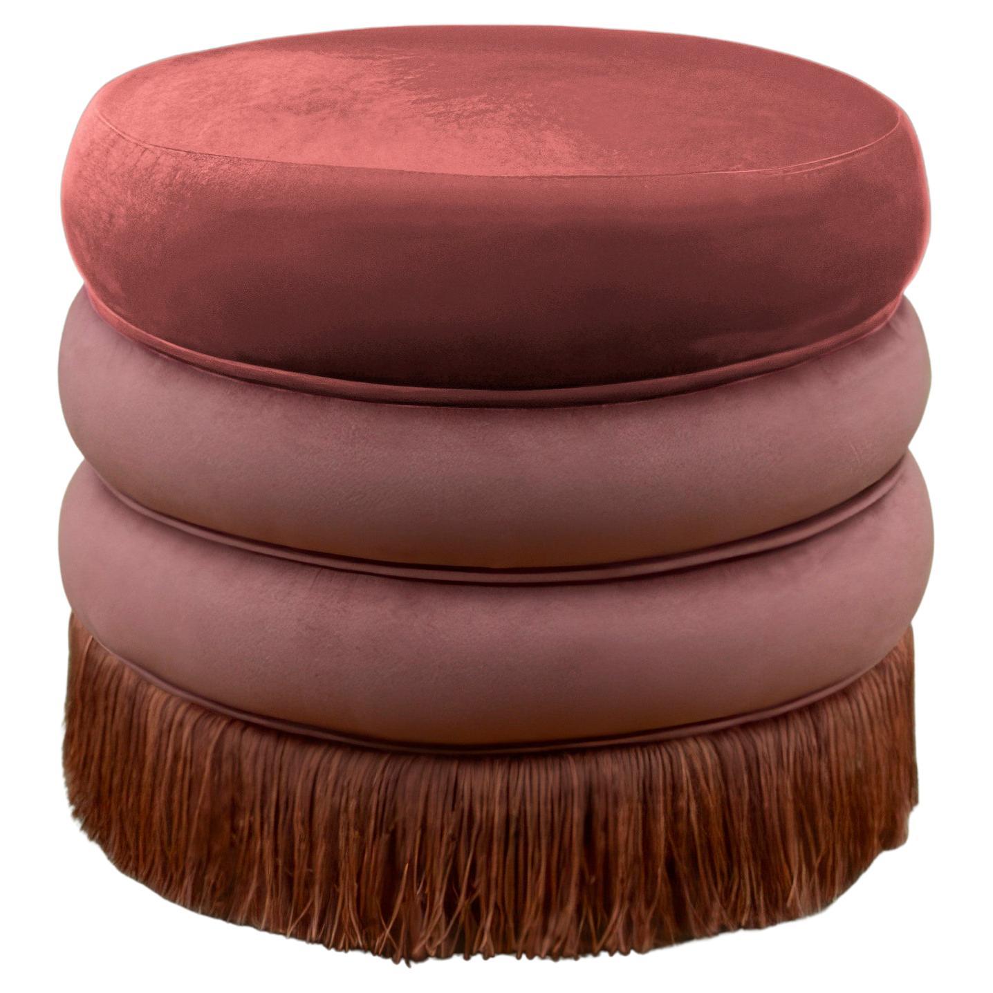 Fringes Audrey en velours de coton fabriqué au Portugal par Ottiu, style mi-siècle moderne