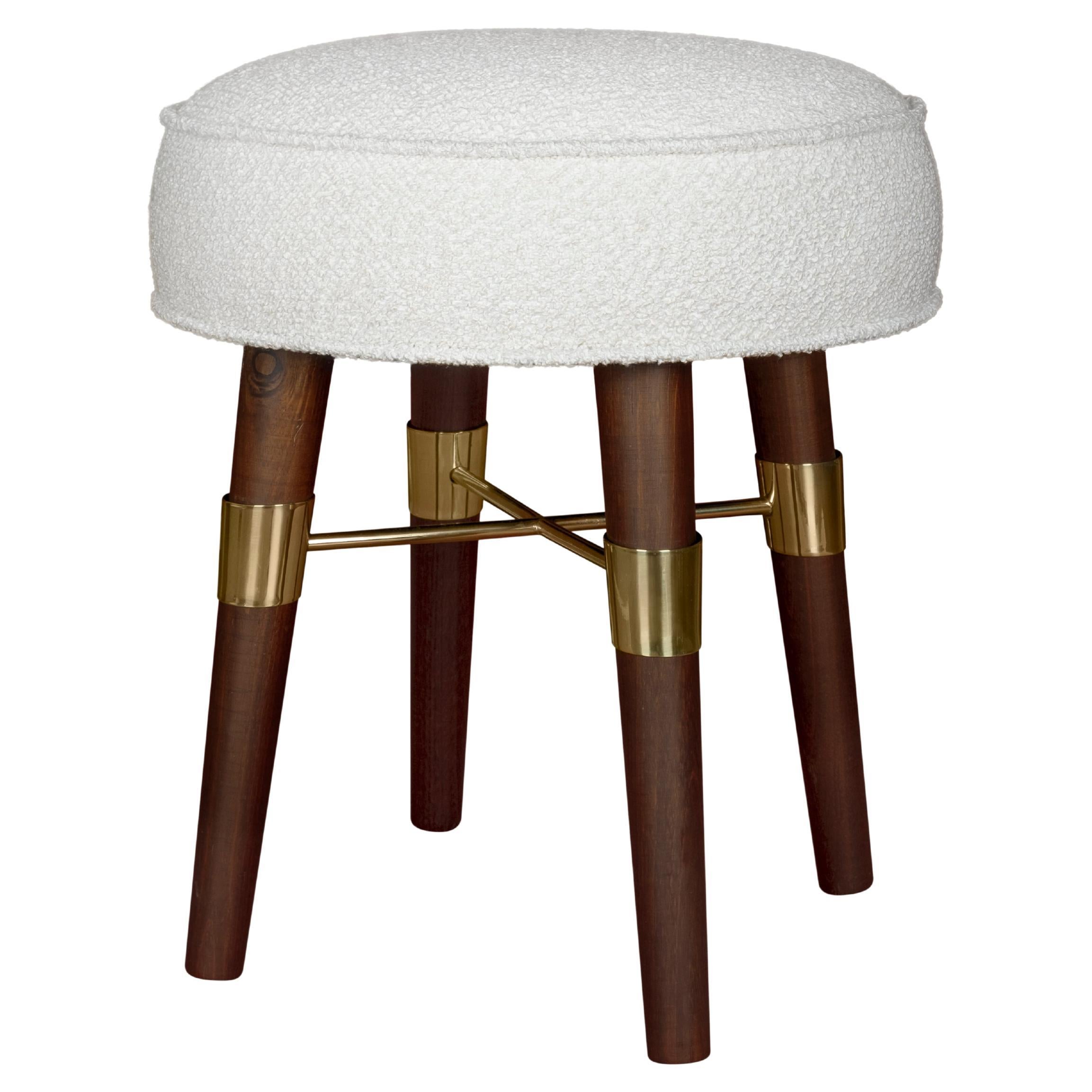 Mid-Century Modern Louis Stool Wood Legs Made in Portugal by Ottiu