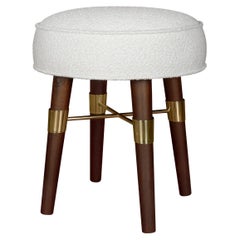 Mid-Century Modern Louis Stool Wood Legs Made in Portugal by Ottiu