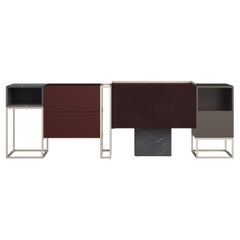 Credenza Detroit del 21° secolo in noce  Prodotto in Portogallo da Porus Studio A