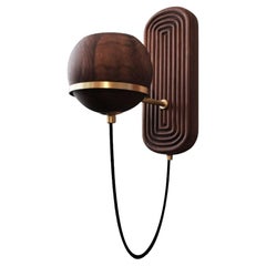 21st Century Fleming Wall Lamp Walnut Wood Made in Portugal by Wood Tailors