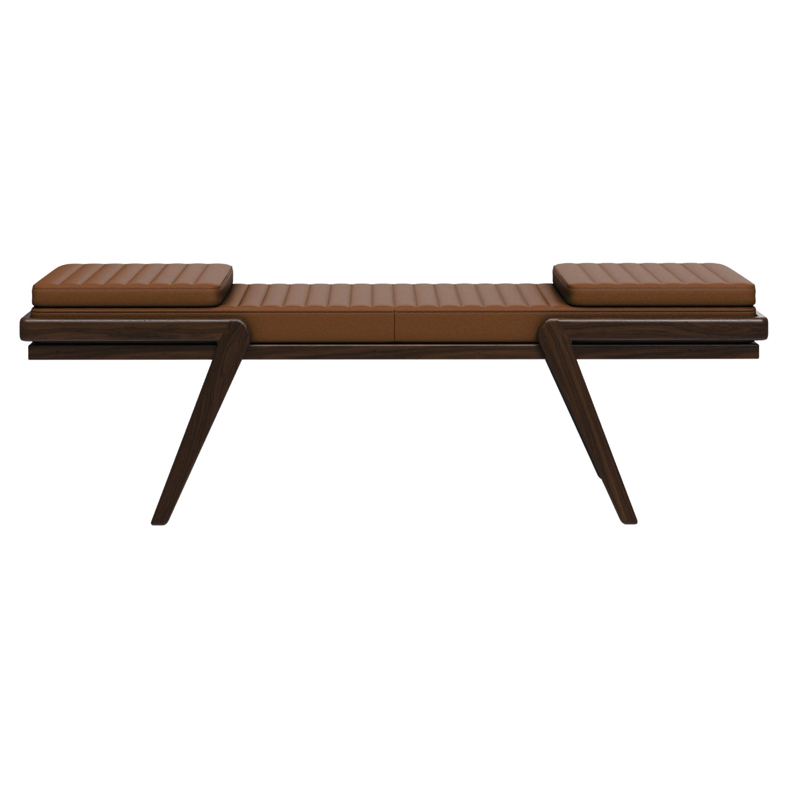 Banco Milton Siglo XXI Madera de Nogal Fabricado en Portugal por Wood Tailors Club