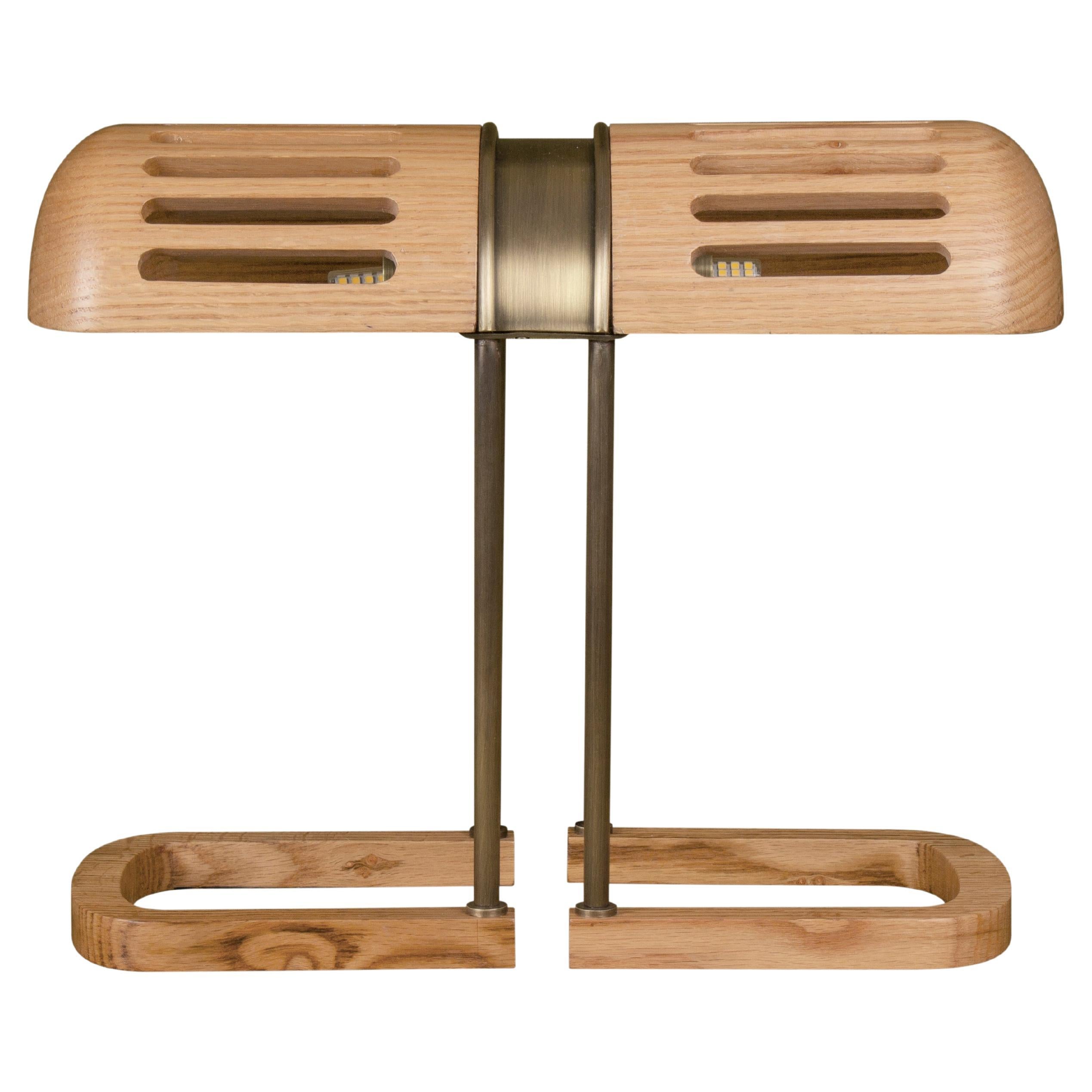 21st Century Turing Table Lamp Walnut Wood Made in Portugal by Wood Tailors Club