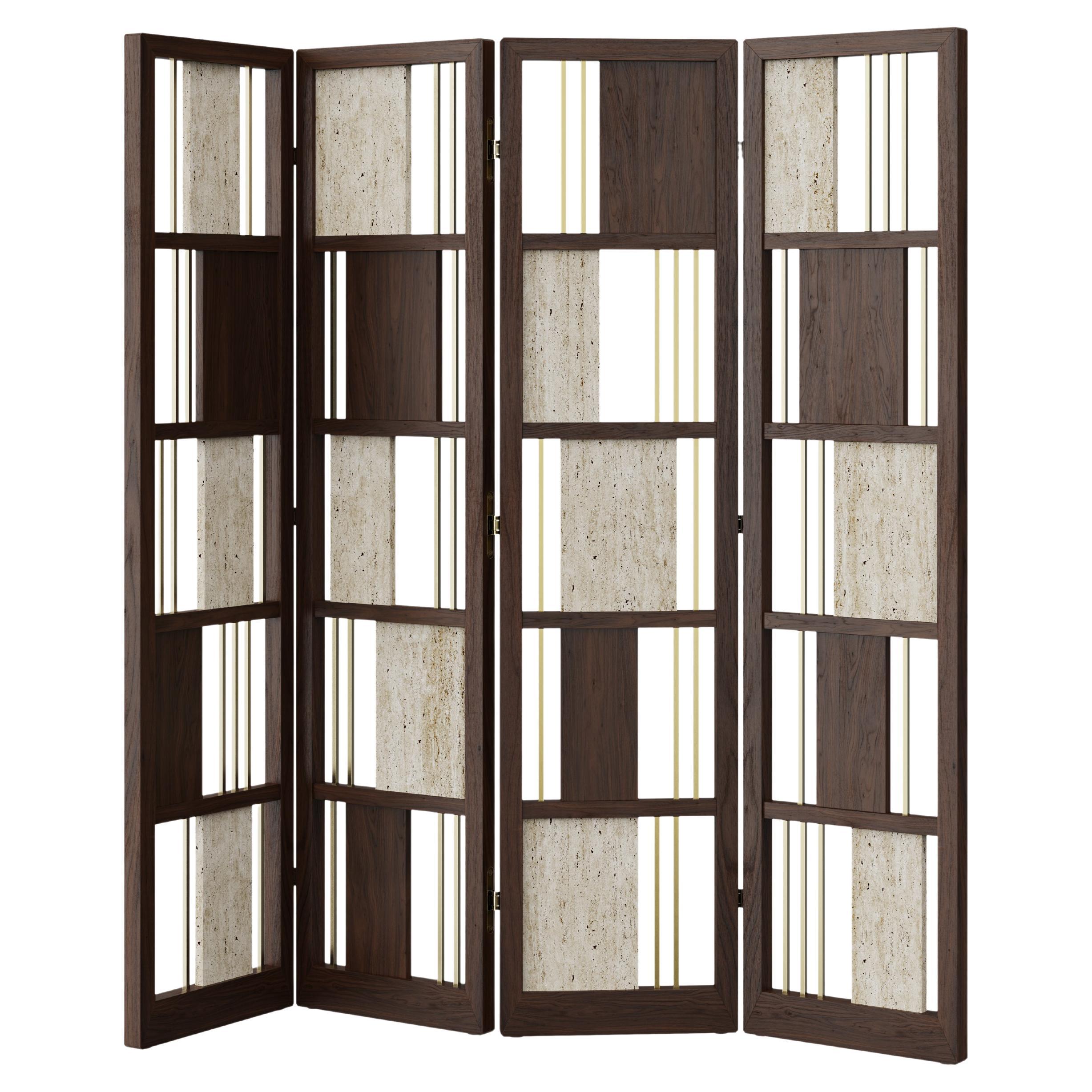 21st Century Wordsworth Folding Screen Wood Made in Portugal by Wood Tailors For Sale