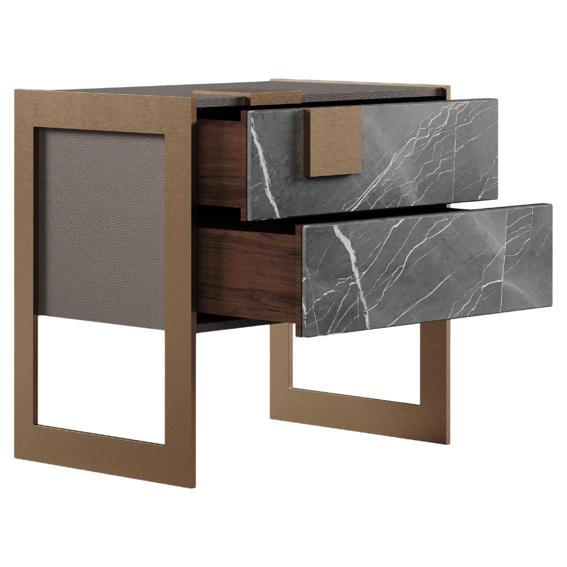 21st Century Coloma Bedside Table Grey kendzo Mabrle Made in Portugal by Porus