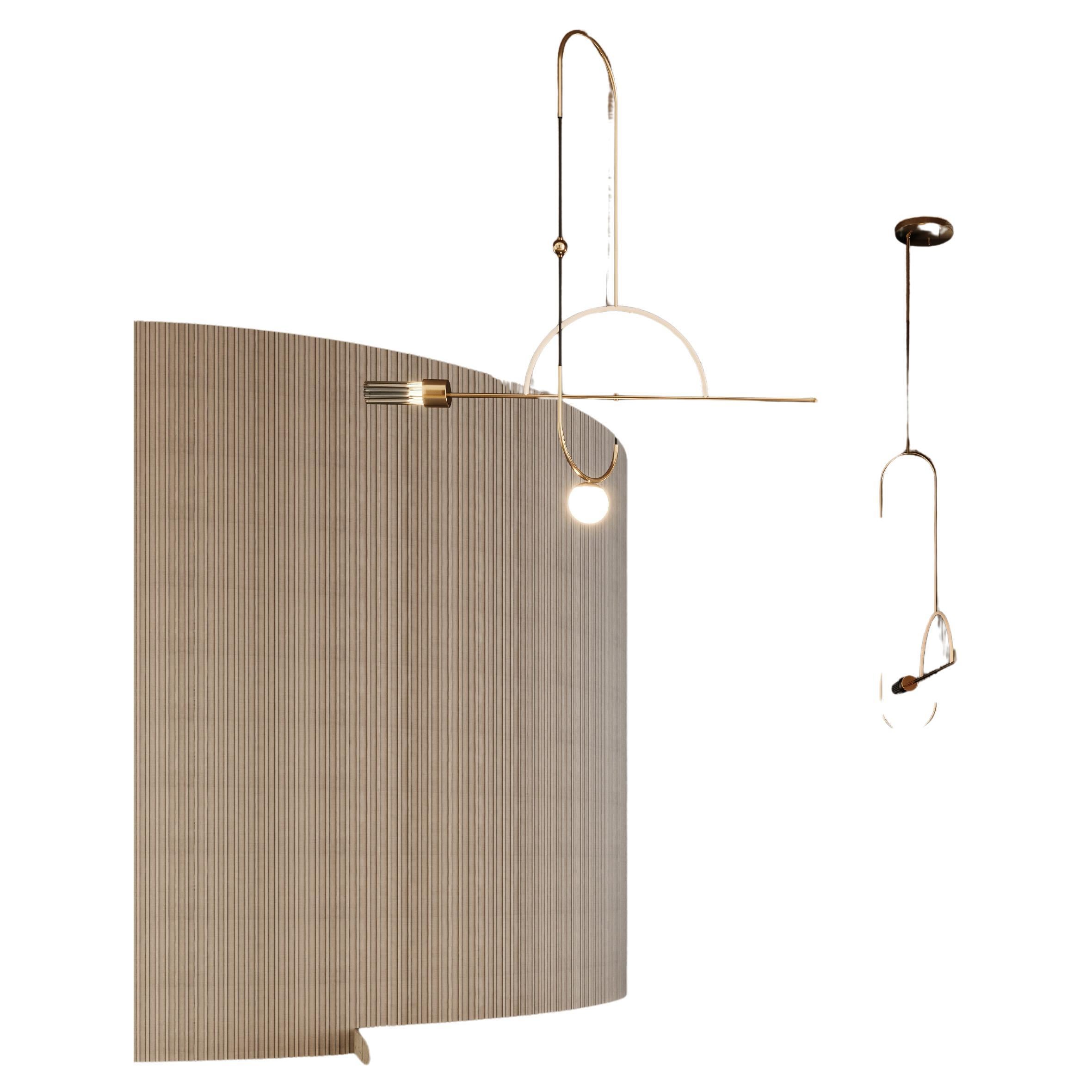 Lampe à suspension Tortona du 21e siècle en laiton et verre