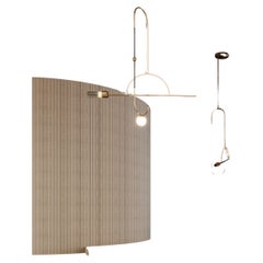 Lampe à suspension Tortona du 21e siècle en laiton et verre
