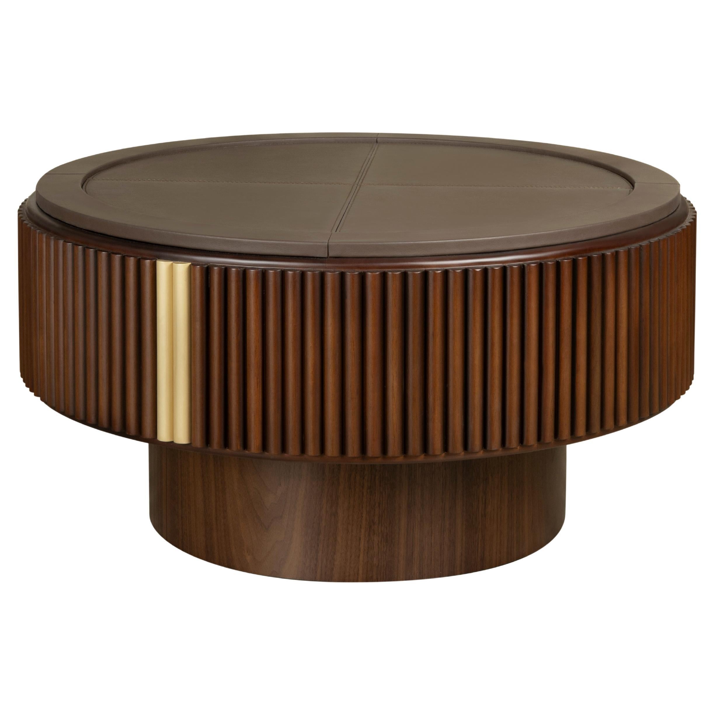 21° Tavolo Robert Centert Noce Legno Ottone Fatto a mano in Portogallo dai sarti del Wood