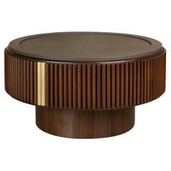 21° Tavolo Robert Centert Noce Legno Ottone Fatto a mano in Portogallo dai sarti del Wood