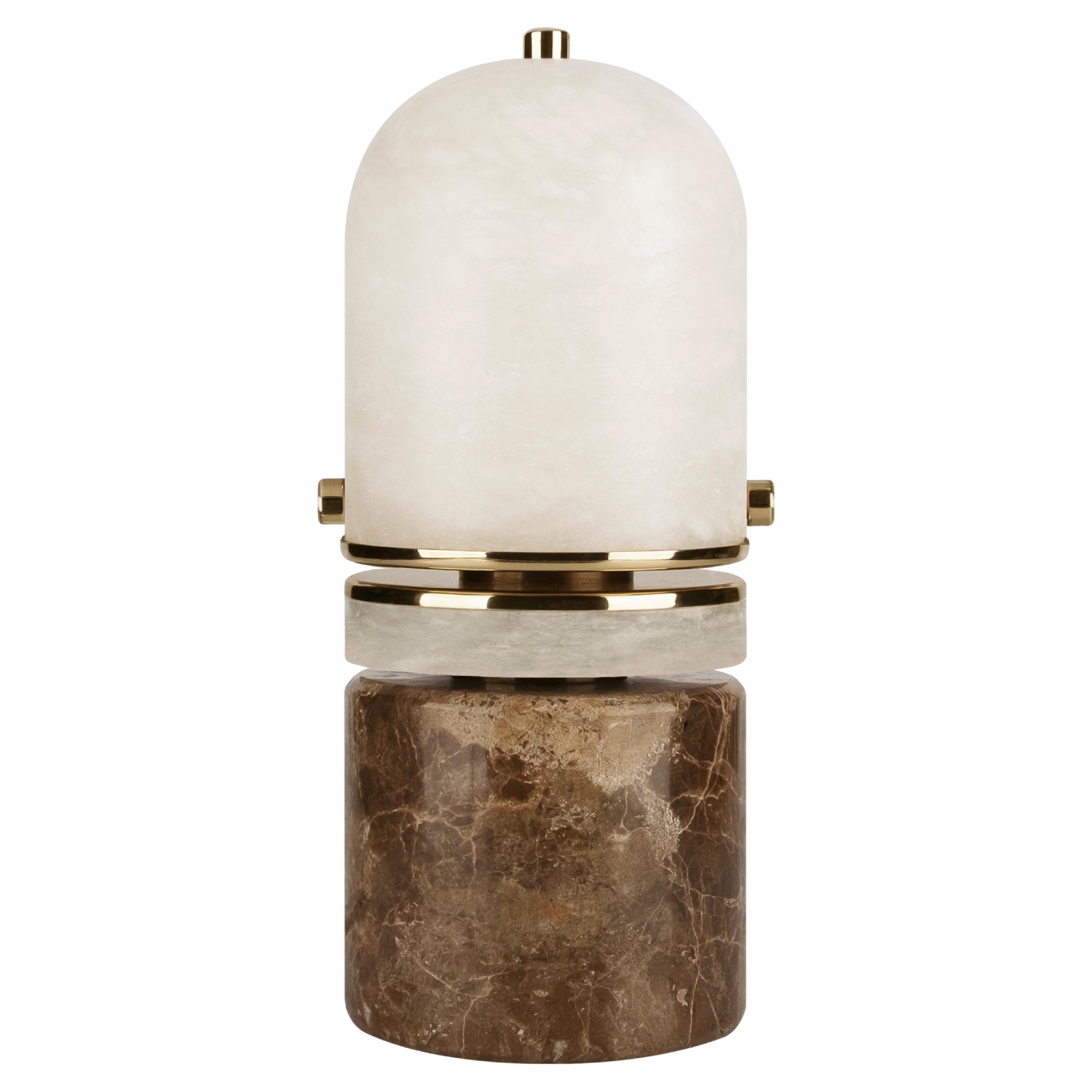21st Century Russell Table Lamp Alabaster Emperador For Sale