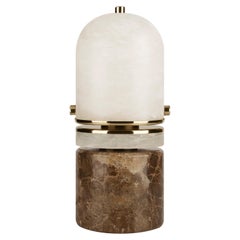 Lampe de table Russell du 21e siècle Emperador en albâtre