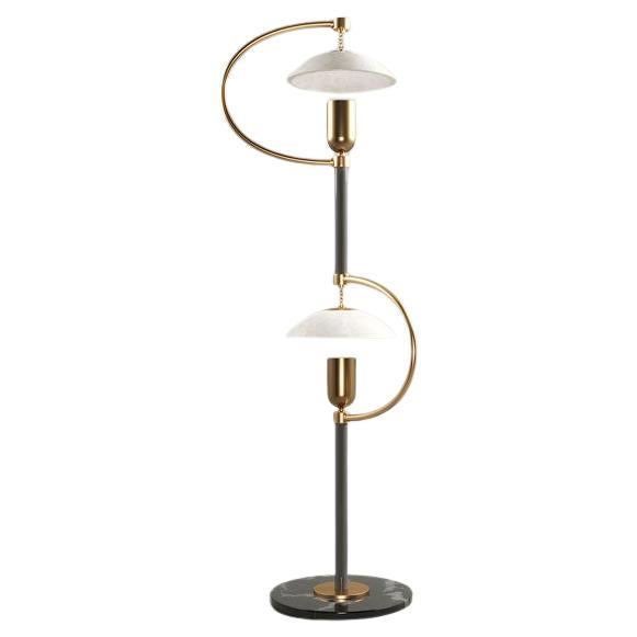 Sofo-Stehlampe aus Messing und Alabaster des 21. Jahrhunderts, hergestellt in Portugal von Creativemary (Portugiesisch) im Angebot