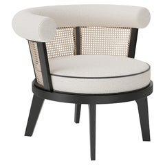 21st Rattan Walnut Wood George Armchair Handmade in Portugal by Wood Tailors