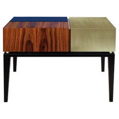 Comodino Proportion in legno laccato con foglia d'oro Made in Portugal by Malabar