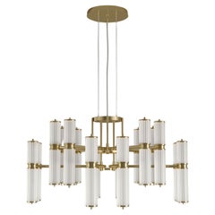 21st Century Miami II Suspension Lamp Fluted Glass Brass