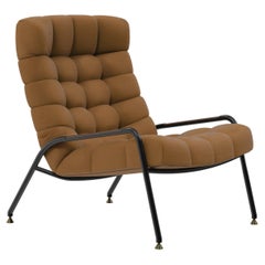 21st Liberty Armchair Nubuck Lux Brass Walnut Made in Portugal by Porus Studio