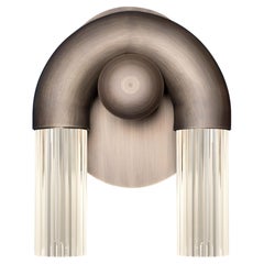 21. Jahrhundert Silo Wandleuchte Edelstahl und Glas von Creativemary