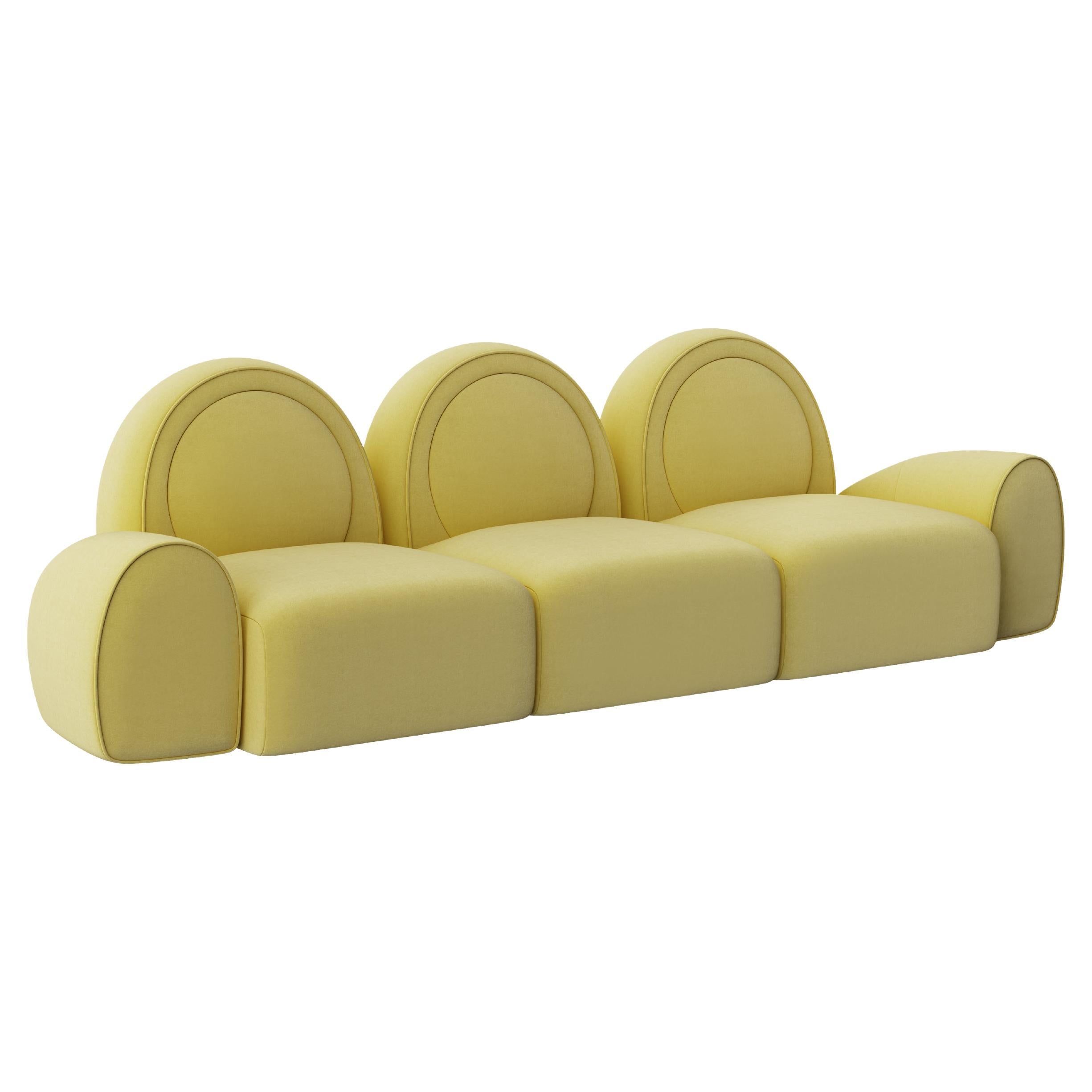 21st Century Simone Modular Sofa Cotton Velvet Made in Portugal by Ottiu