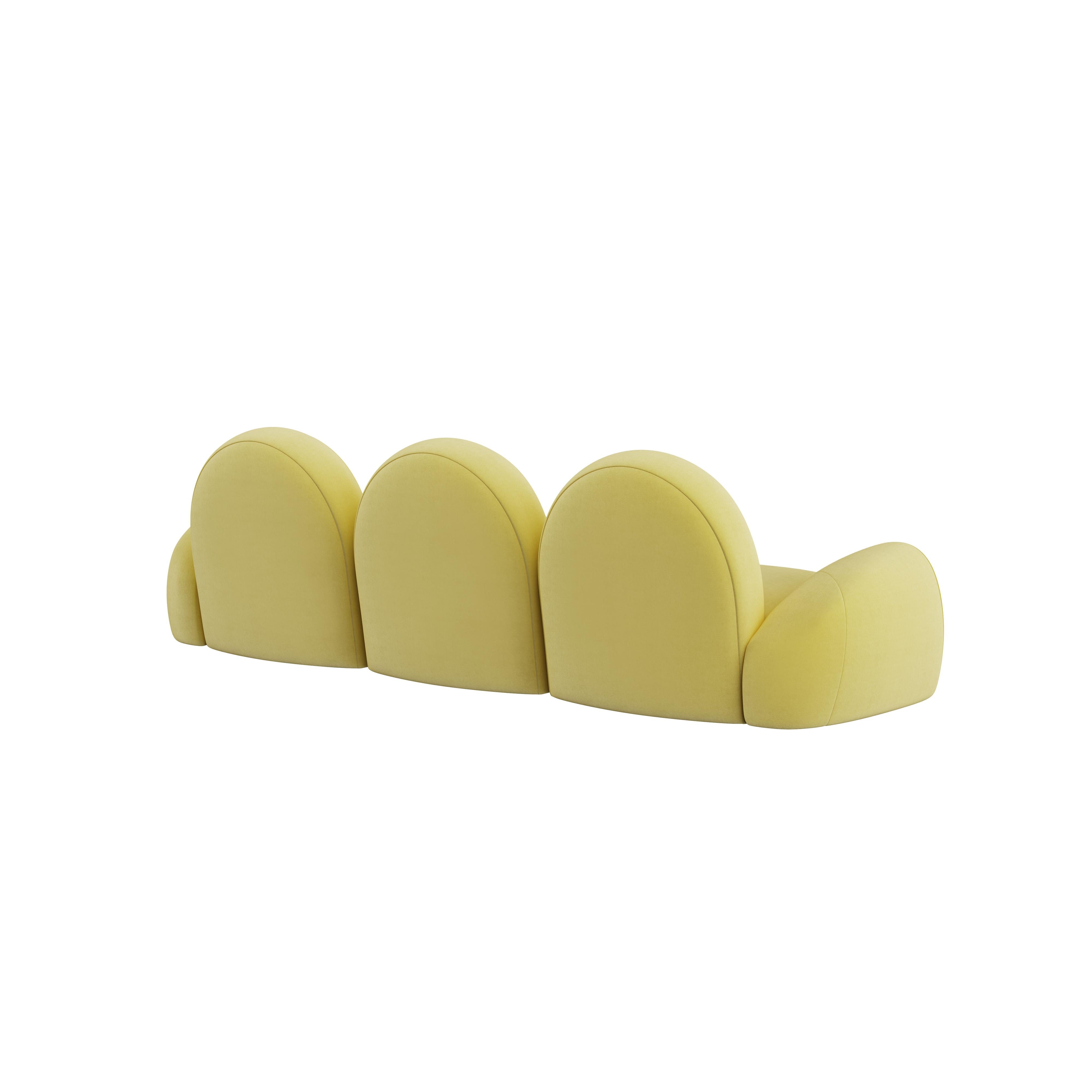 Sofá modular Simone Siglo XXI Terciopelo de algodón Made in Portugal by Ottiu Algodón en venta