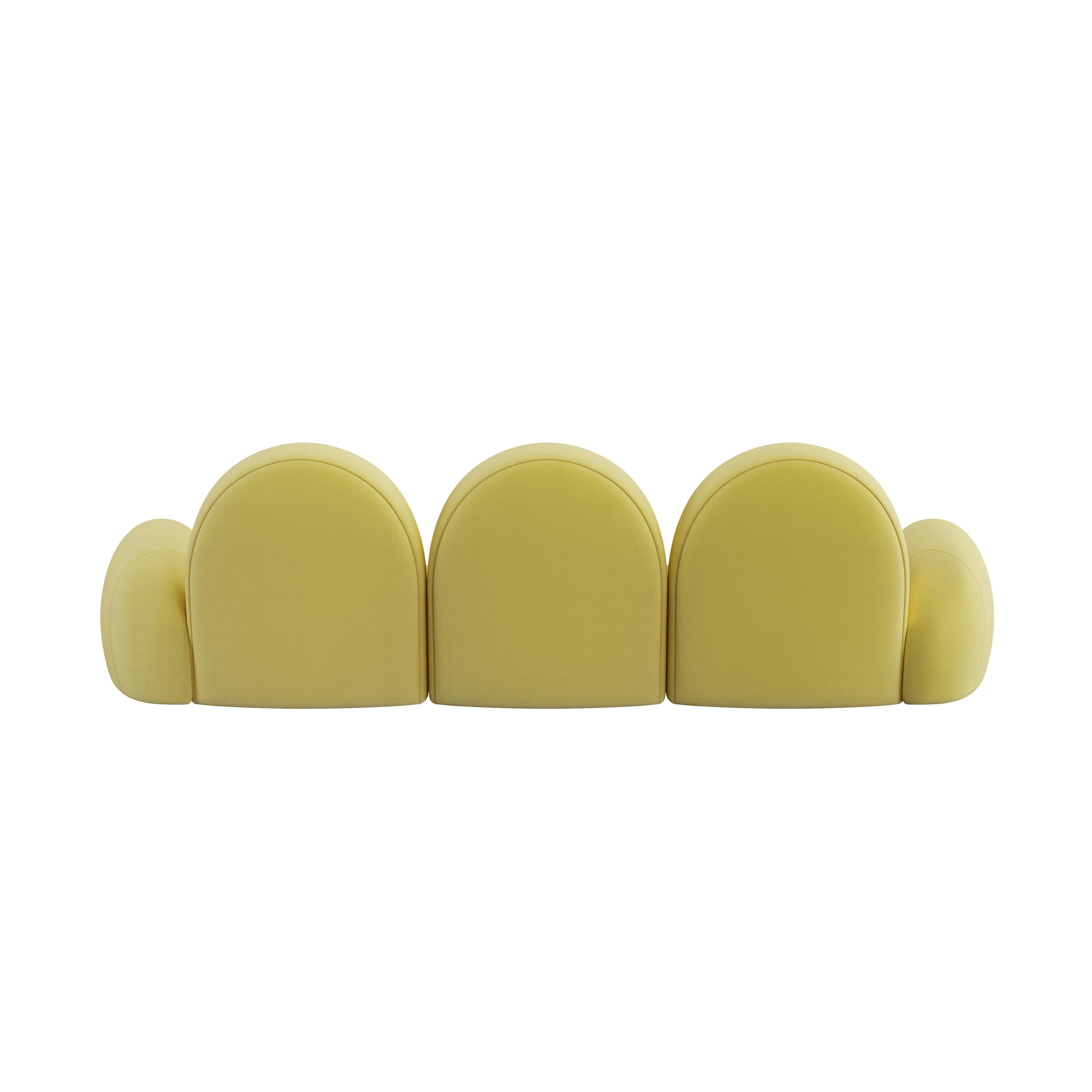Sofá modular Simone Siglo XXI Terciopelo de algodón Made in Portugal by Ottiu en venta 1