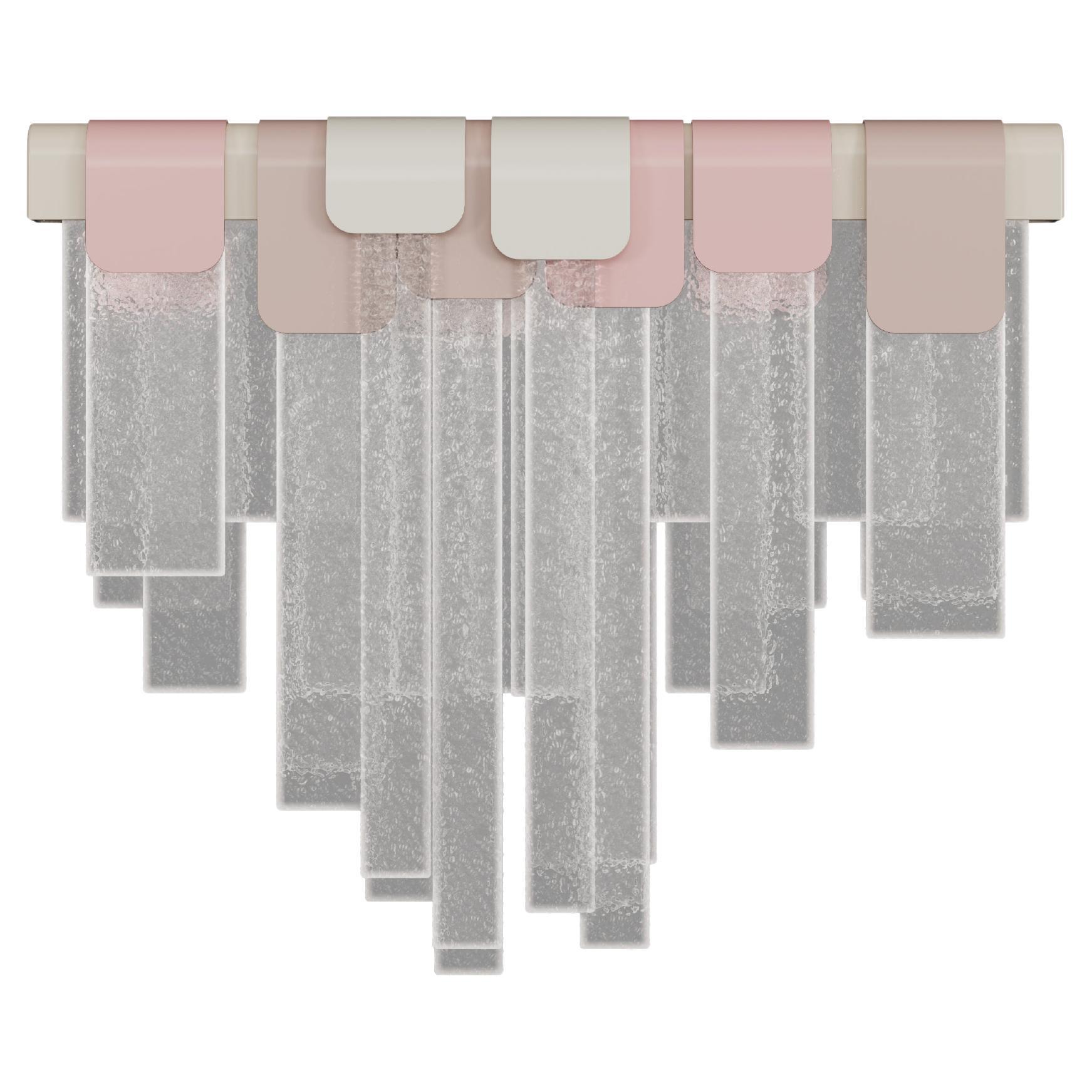 Lampada da parete Frostlight in ottone con vetro artigianale Made in Portugal di Creativemary in vendita