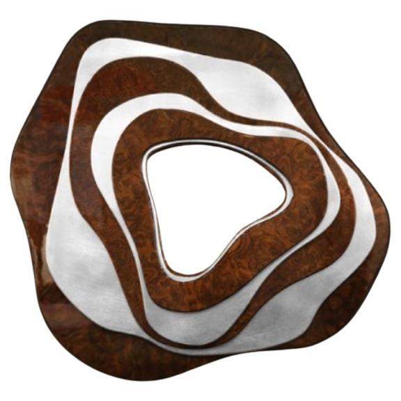 Specchio a torsione artistico in legno con foglia d'oro, Made in Portugal by Malabar in vendita