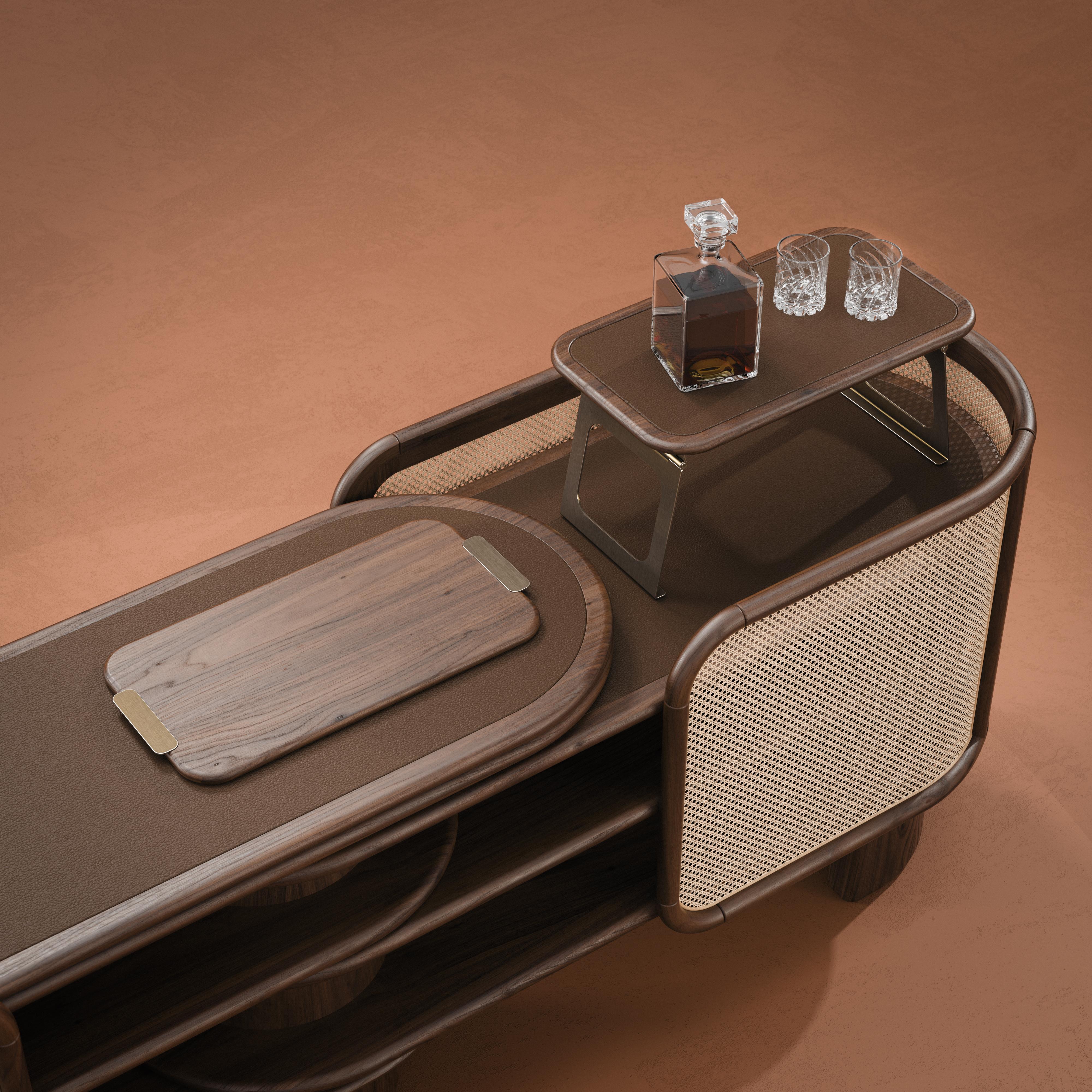 Credenza Wodehouse del 21° secolo in legno e ottone realizzata in Portogallo da Wood Tailors in vendita 7
