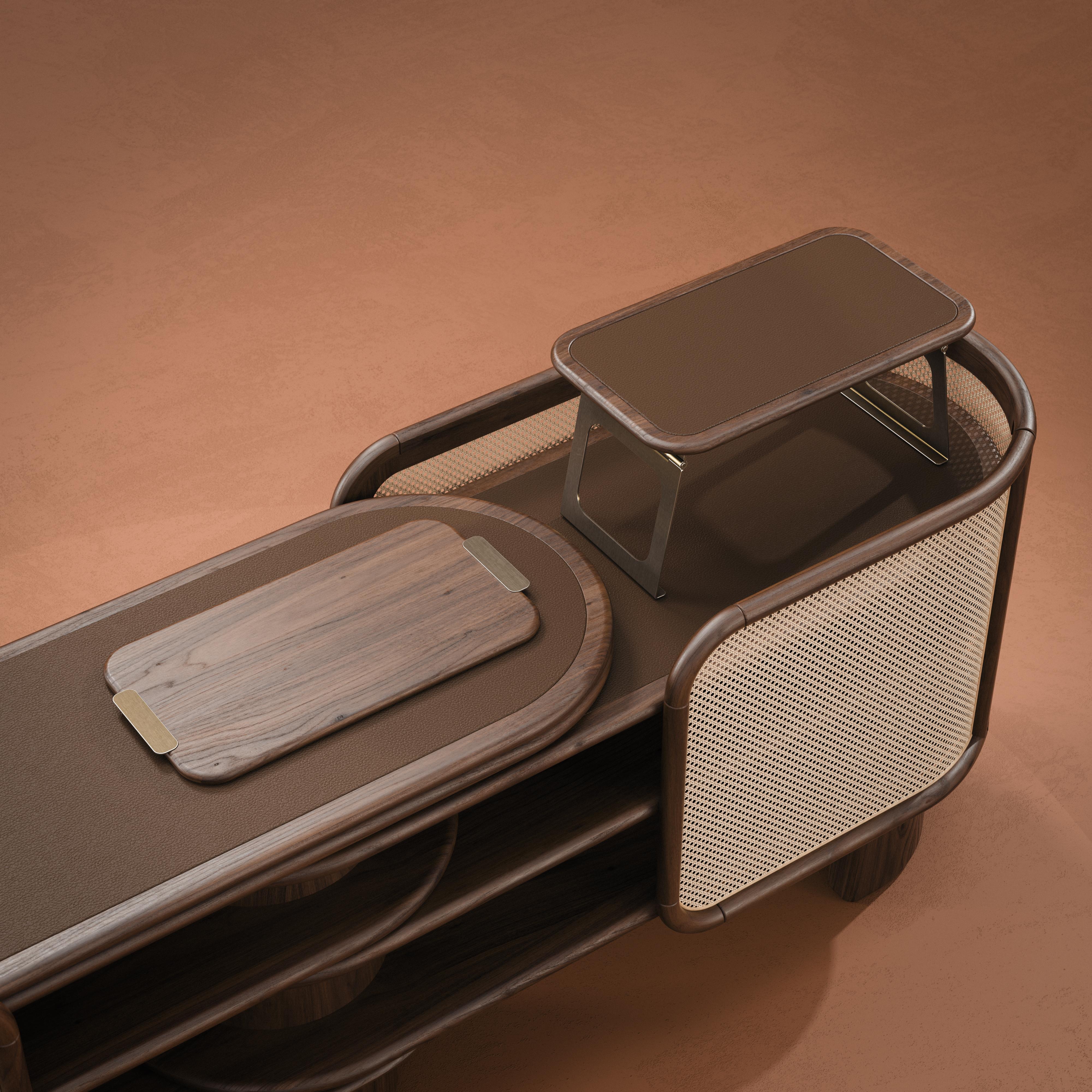 Credenza Wodehouse del 21° secolo in legno e ottone realizzata in Portogallo da Wood Tailors in vendita 6