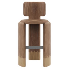 Benjamin Bar Chair Indoor Ashwood Walnut Made in Portugal By Wood Tailors Club