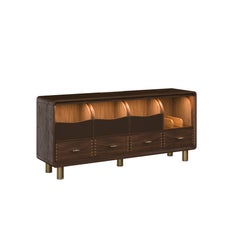 Edward Sideboard Smoked Walnut Brass Handmade in Portugal by Wood Tailors Club