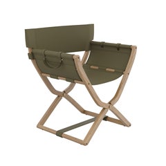Korda Folding Chair Walnut Brass Leather Made in Portugal by Wood Tailors Club