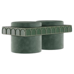 Enigma II Stool Mohair Velvet Ceramic Tiles Handmade in Portugal by Malabar