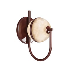 Oculus Wall Lamp Aged Brushed Brass Alabaster Made in Portugal by Porus Studio