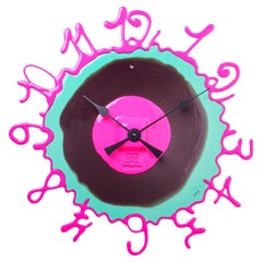Contemporary Gaetano Pesce Round The Clock L Fuchsia Grey Aqua