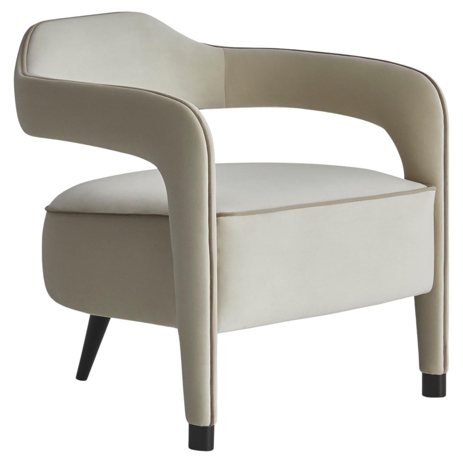 Invicta Armchair with solid wood rear leg For Sale