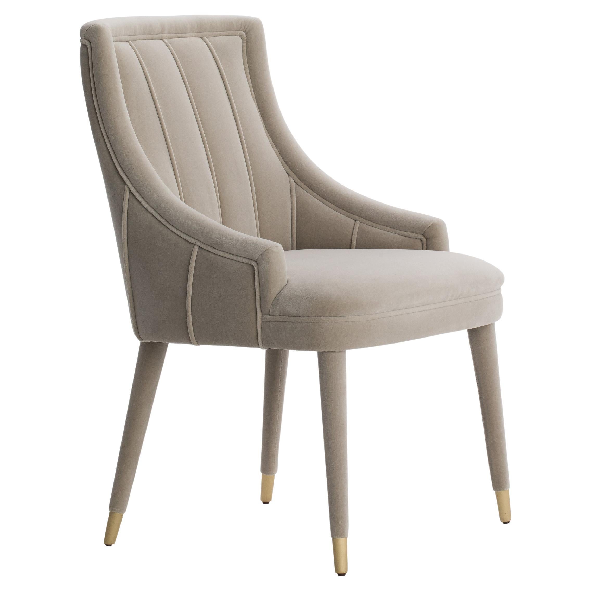 CORDOBA dining chair with brass tips For Sale