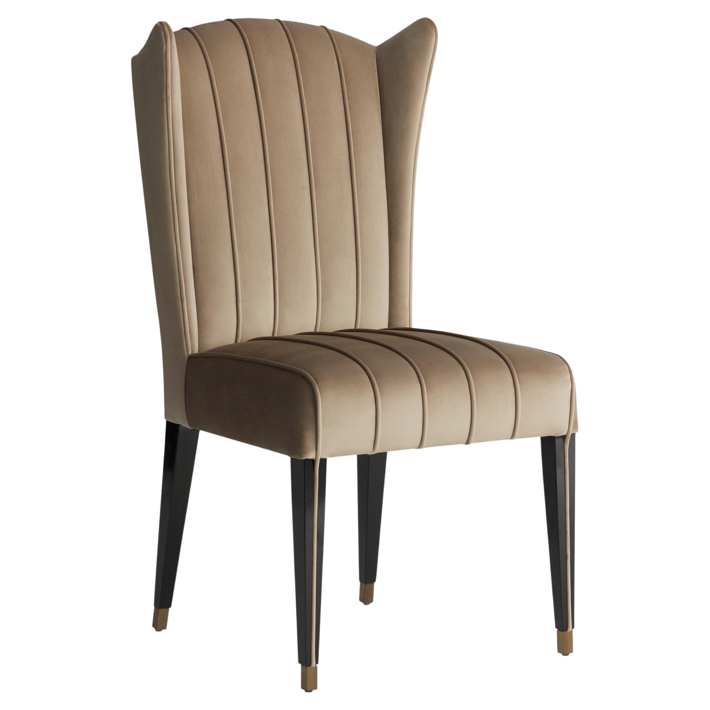 GLORIA II dining chair with brass tips