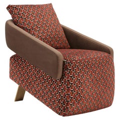 SAVOY lounge chair with brass rear leg, Available Now