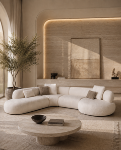Divano modulare Balance: pelle lavorata a mano, design organico moderno