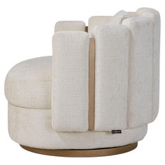 Sillón giratorio escultural BOUDOIR de tela personalizada y forma elegante